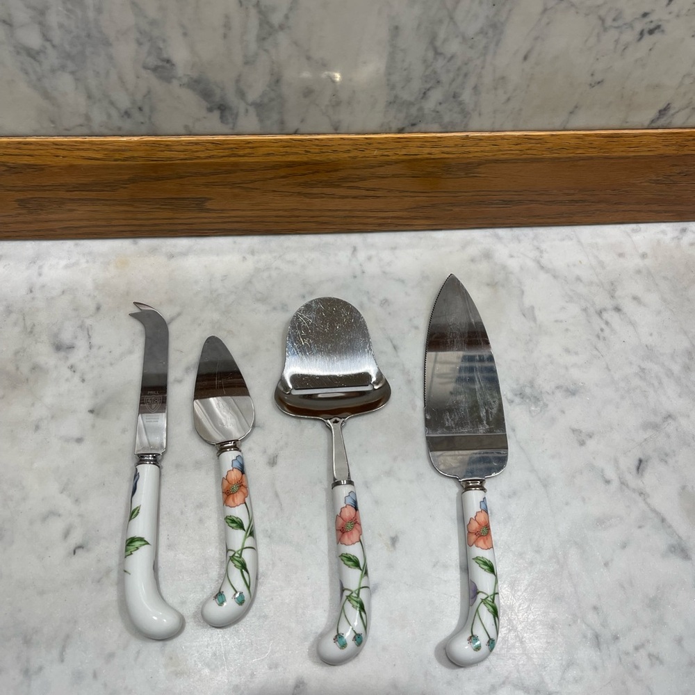 Vintage made in England set of House of Prill POPPY pattern serving utensils